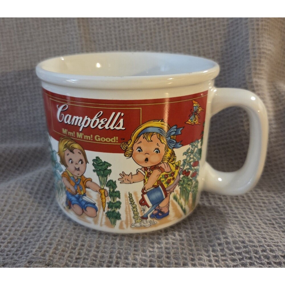 Vintage Campbell’s Soup Mug 14oz By Westwood 1999 Ceramic Mug Kids in Garden